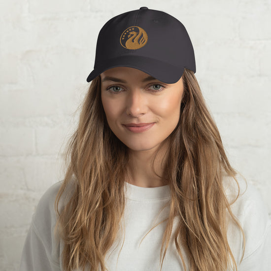 Liver Burd Adjustable Baseball Hat with Gold Embroidered Crest