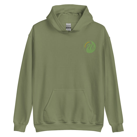 Liver Burd Green Unisex Hoodie with Embroidered Crest