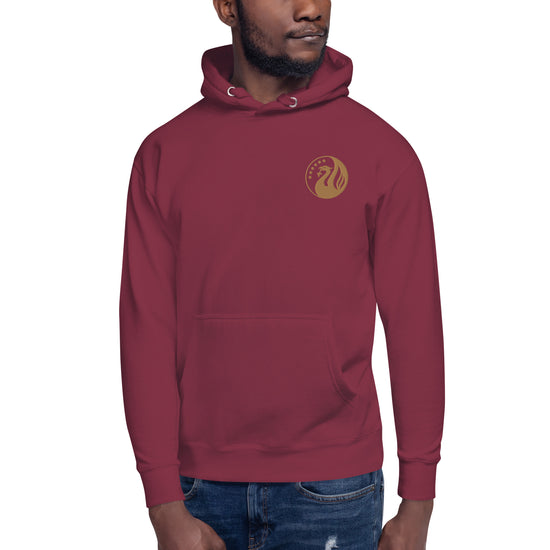 Liver Burd Hoodie with Embroidered Gold Crest